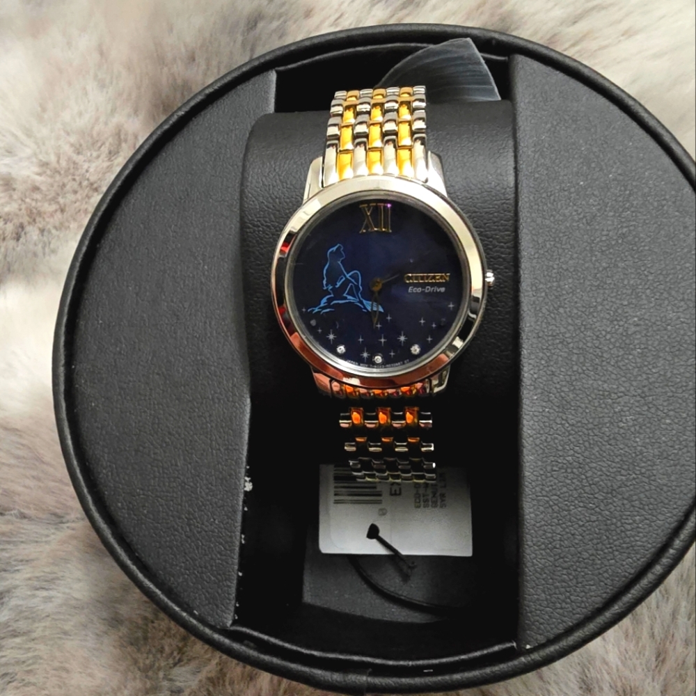 Citizen Eco-Drive Gold and Blue The Little Mermaid Watch